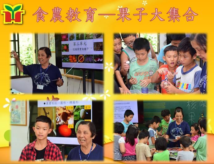 永和國小辦理「食農教育─果子大集合」，邀請林正瑜老師講解果實的形狀外觀、顏色及種類，還有植物的演化過程，透過實際觸摸及觀察，孩子學習更多關於果實的知識，再搭配校內多樣的生態環境，相信未來的學習是精采可期的。