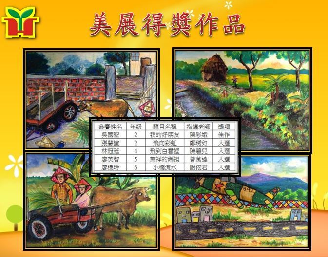學生美展得獎作品，未來將印製在學校文宣品、邀請卡及刊物上，提升學生榮譽感及自信心。
